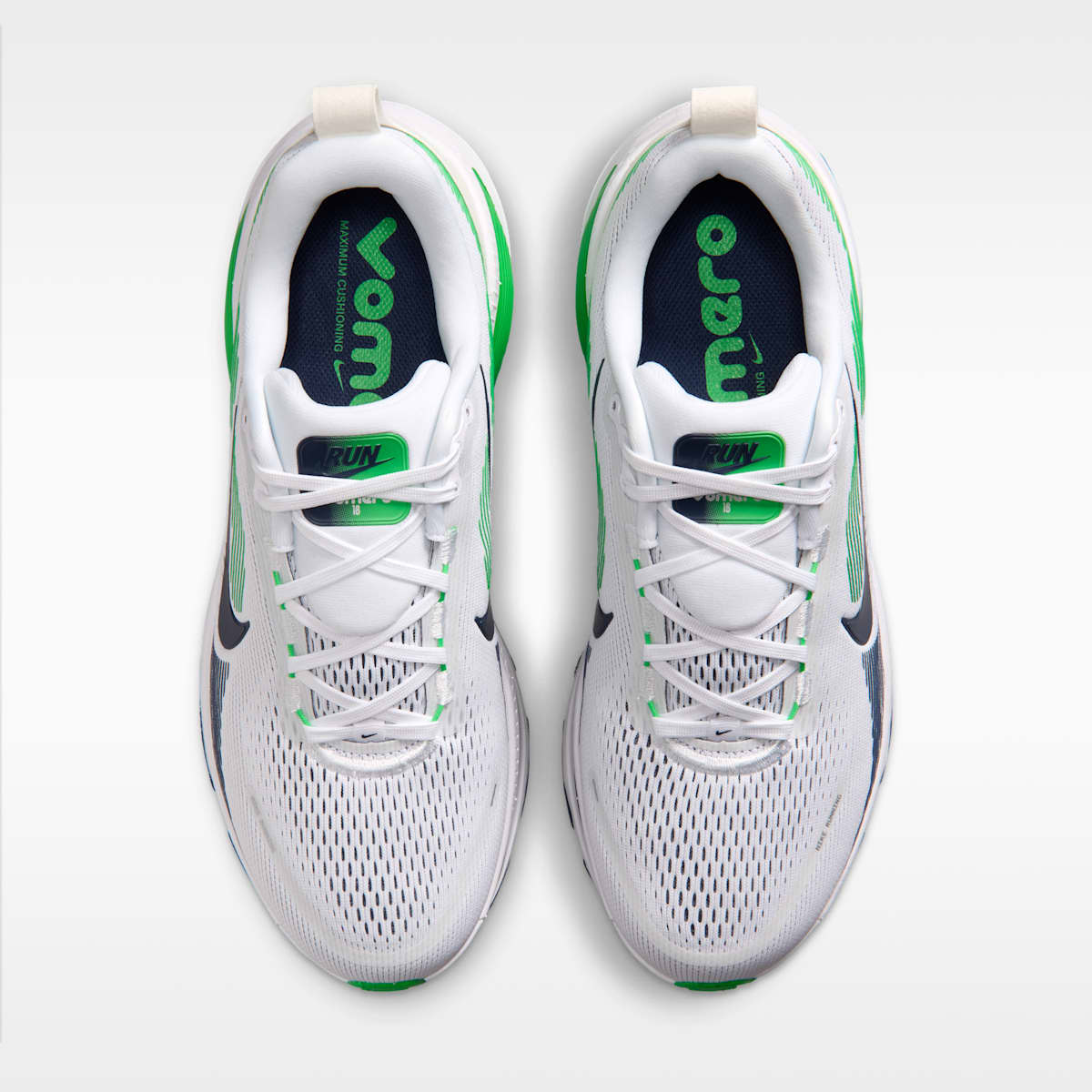 Nike Vomero 18 Men's Road Running Shoes - White/Green Spark/Midnight Navy - Image 4
