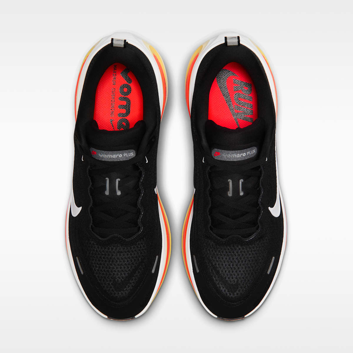 Nike Vomero Plus Men's Road Running Shoes - Black/Bright Crimson/Sail/White - Image 4