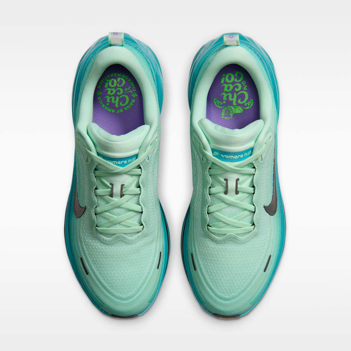 Nike Vomero Plus Men's Road Running Shoes - Arctic Green/Black/Action Grape/Energy - Image 4