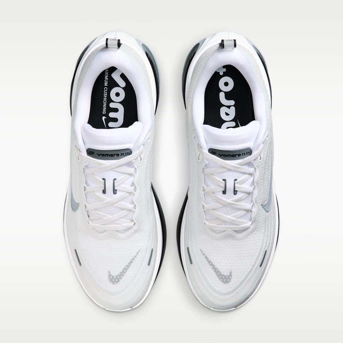 Nike Vomero Plus Men's Road Running Shoes - White/Black/Cool Grey/Metallic Silver - Image 4