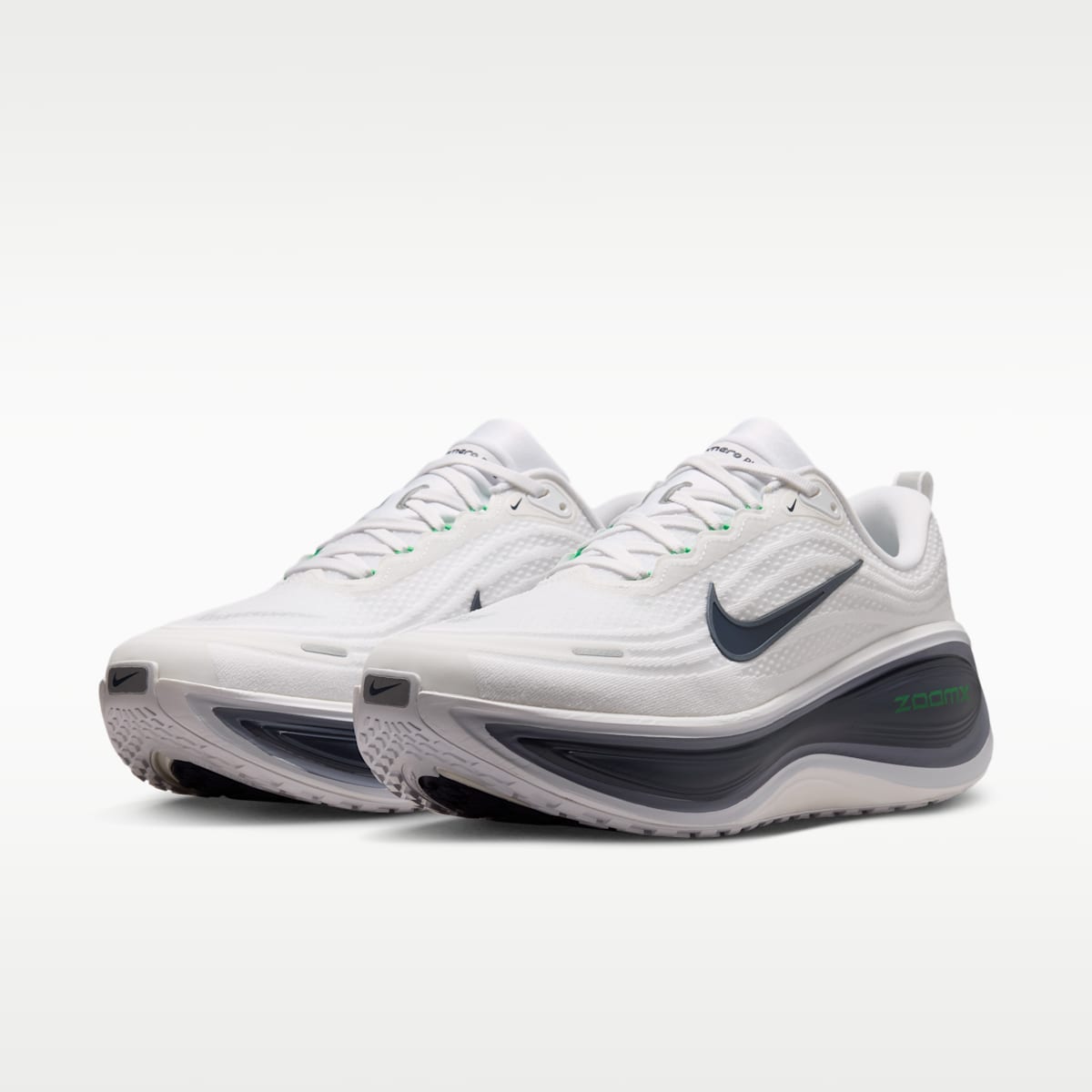Nike Vomero Plus Men's Road Running Shoes (Wide) - White/Green Spark/World Indigo/Midnight Navy - Image 5