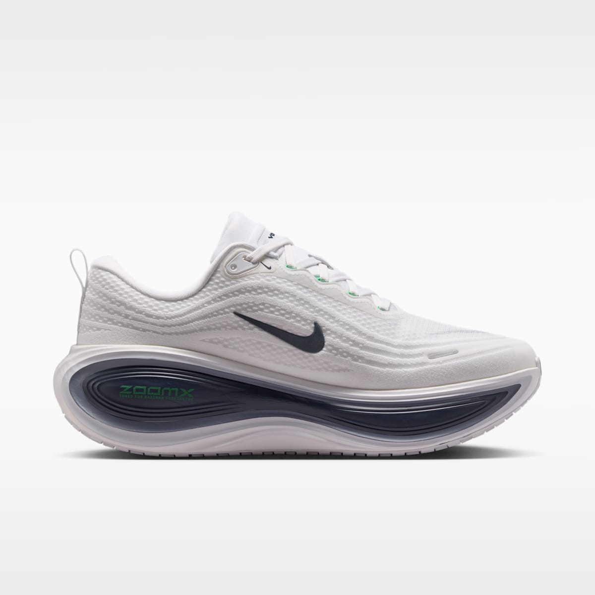 Nike Vomero Plus Men's Road Running Shoes (Wide) - White/Green Spark/World Indigo/Midnight Navy - Image 3