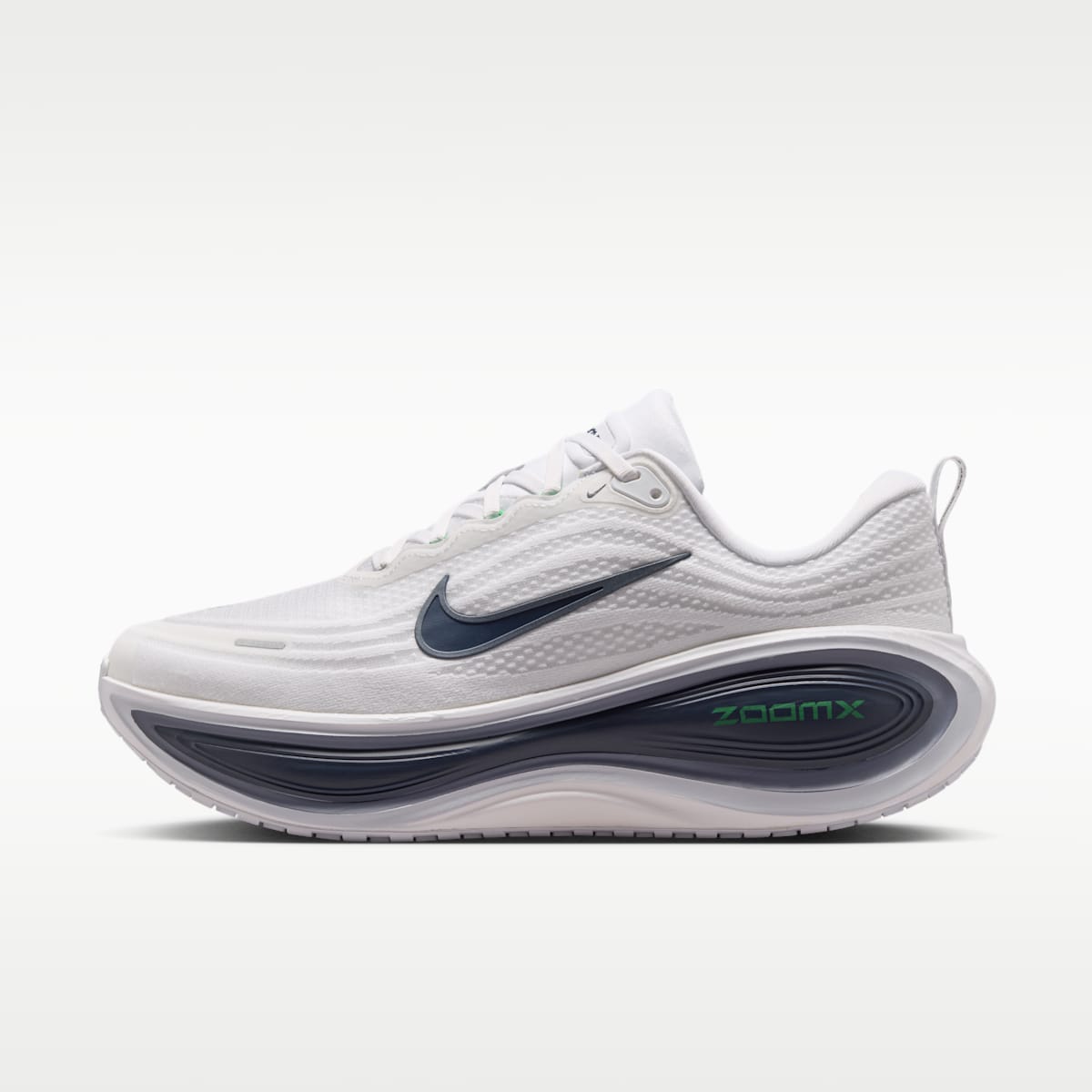 Nike Vomero Plus Men's Road Running Shoes (Wide) - White/Green Spark/World Indigo/Midnight Navy - Image 1