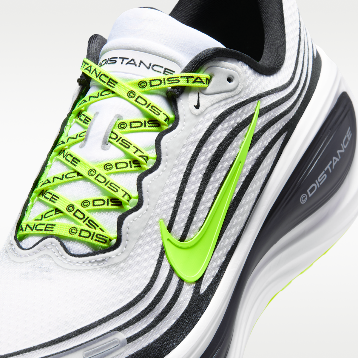 Women's Nike Vomero Plus x DISTANCE Men's Road Running Shoes - White/Black/Volt/Metallic Silver