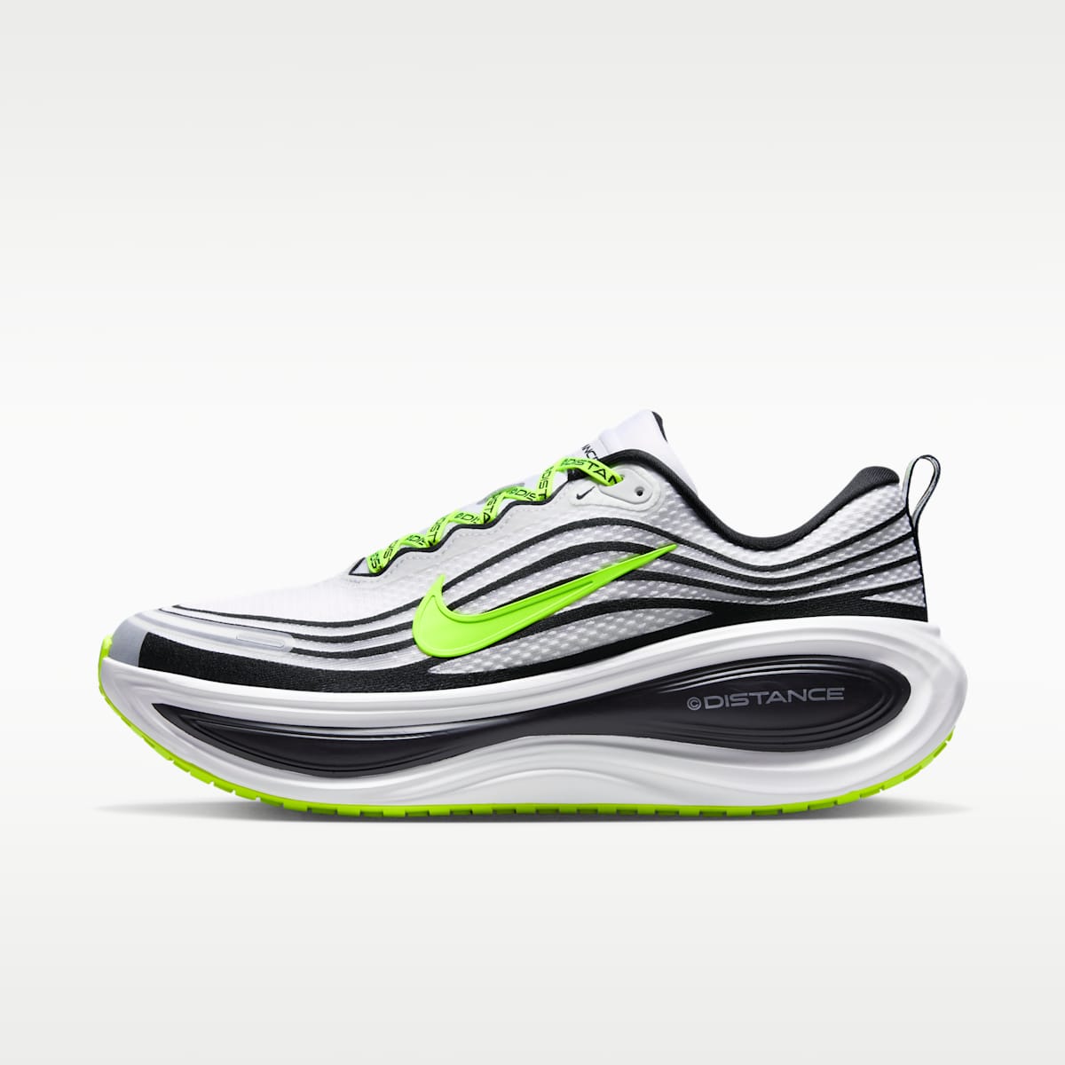 Nike Vomero Plus x DISTANCE Men's Road Running Shoes - White/Black/Volt/Metallic Silver - Image 1