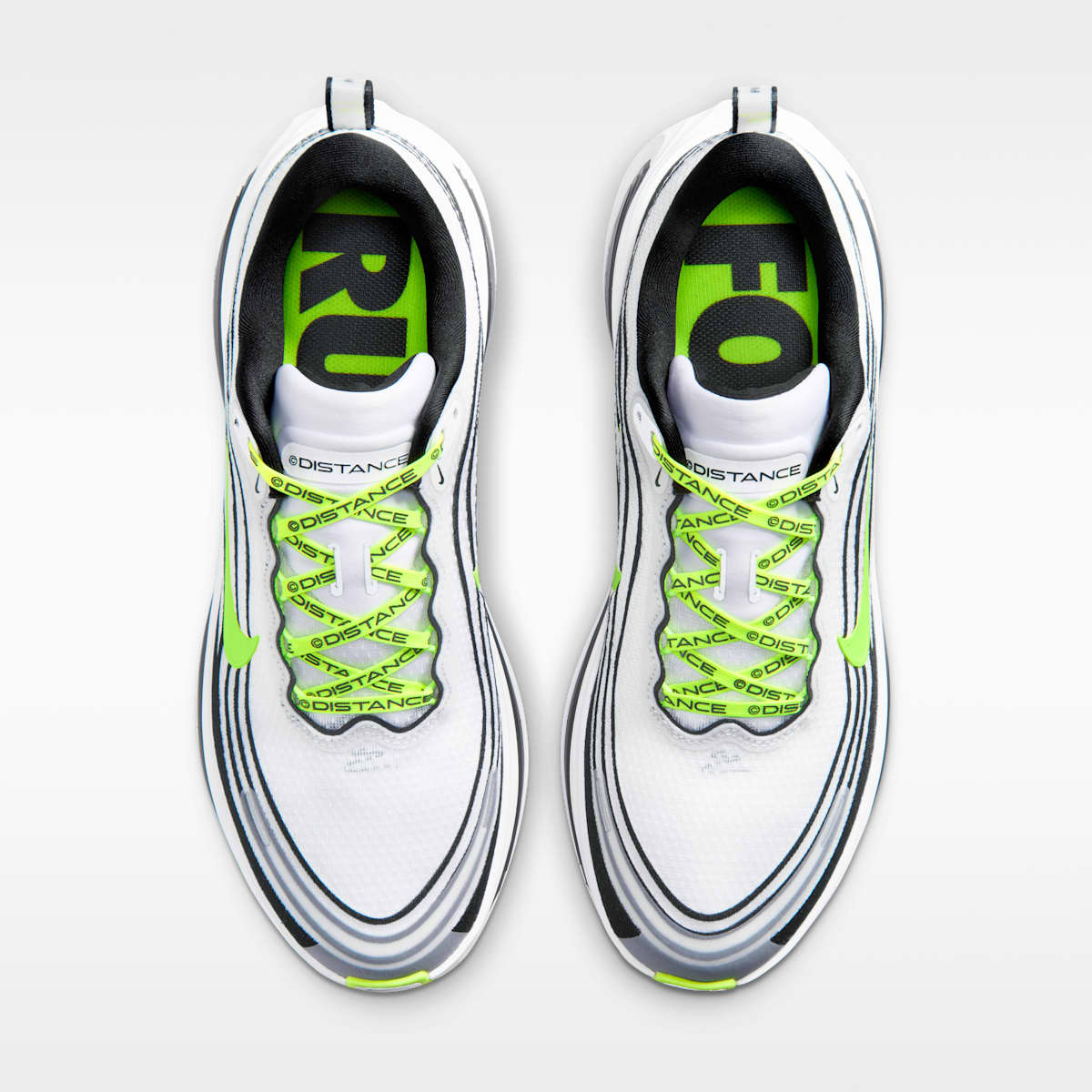 Nike Vomero Plus x DISTANCE Men's Road Running Shoes - White/Black/Volt/Metallic Silver - Image 4