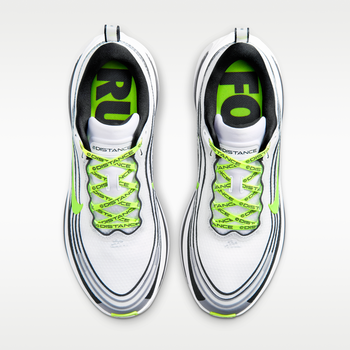 Women's Nike Vomero Plus x DISTANCE Men's Road Running Shoes - White/Black/Volt/Metallic Silver