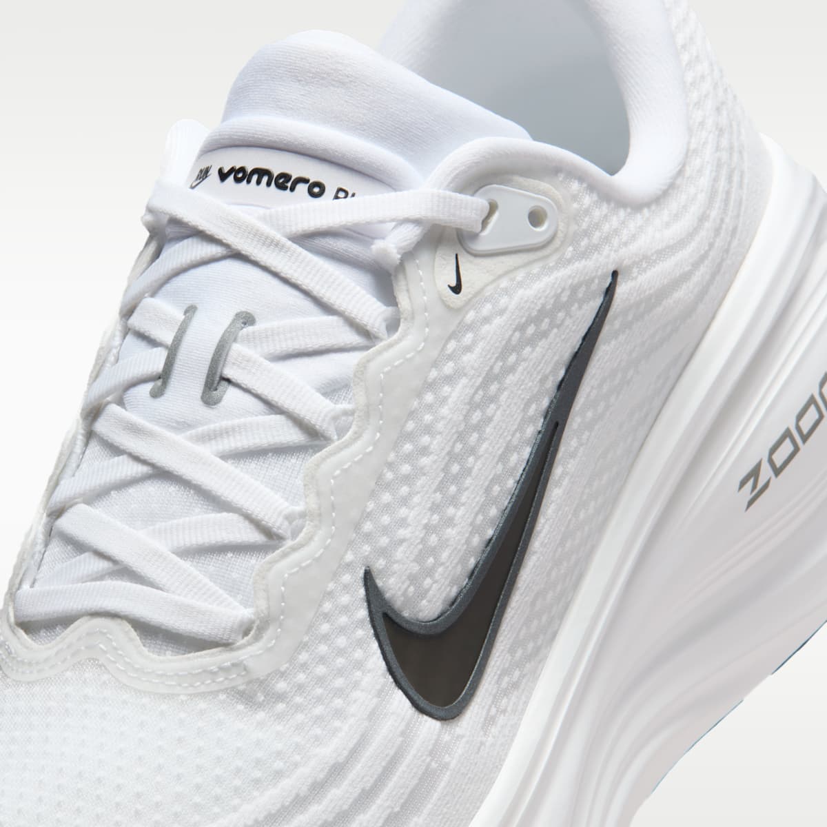 Nike Vomero Plus Men's Road Running Shoes - White/Dark Smoke Grey/Metallic Dark Grey/Black - Image 7