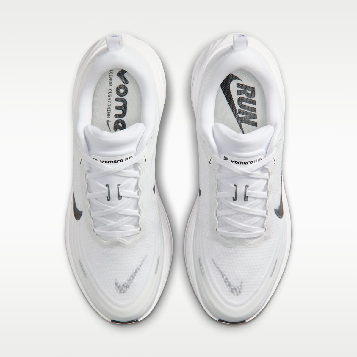 Nike Vomero Plus Men's Road Running Shoes - White/Dark Smoke Grey/Metallic Dark Grey/Black - Image 4
