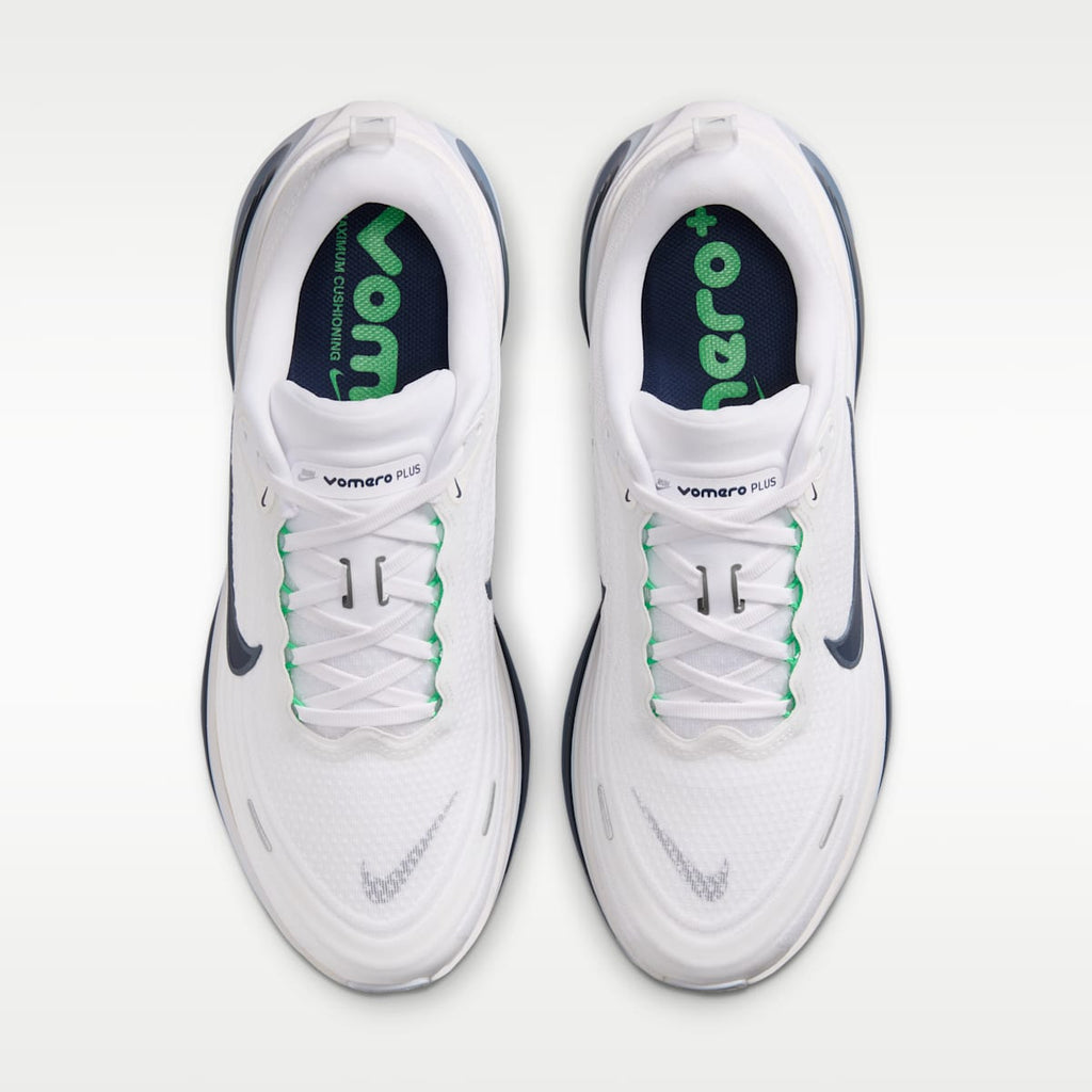 Nike Vomero Plus Men's Road Running Shoes - White/Green Spark/World Indigo/Midnight Navy - Image 4