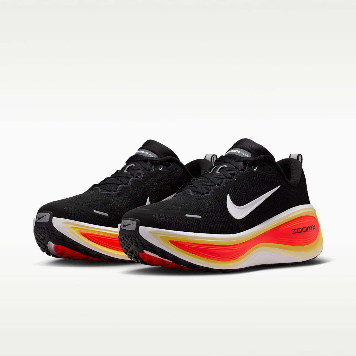 Nike Vomero Plus Men's Road Running Shoes - Black/Bright Crimson/Sail/White - Image 5