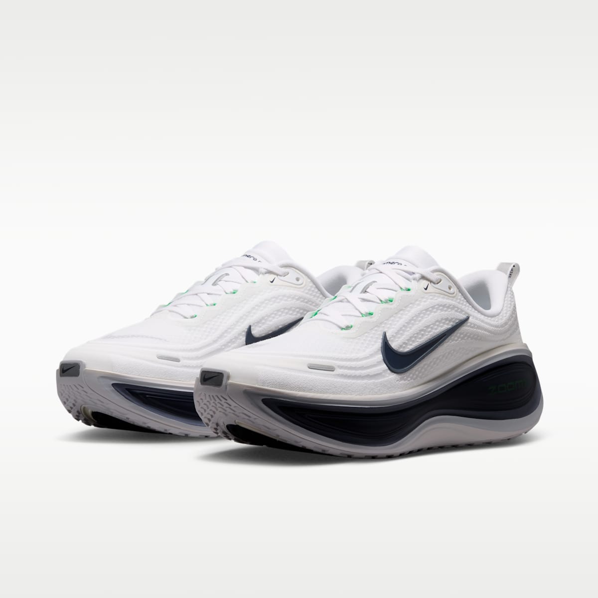 Nike Vomero Plus Men's Road Running Shoes - White/Green Spark/World Indigo/Midnight Navy - Image 5