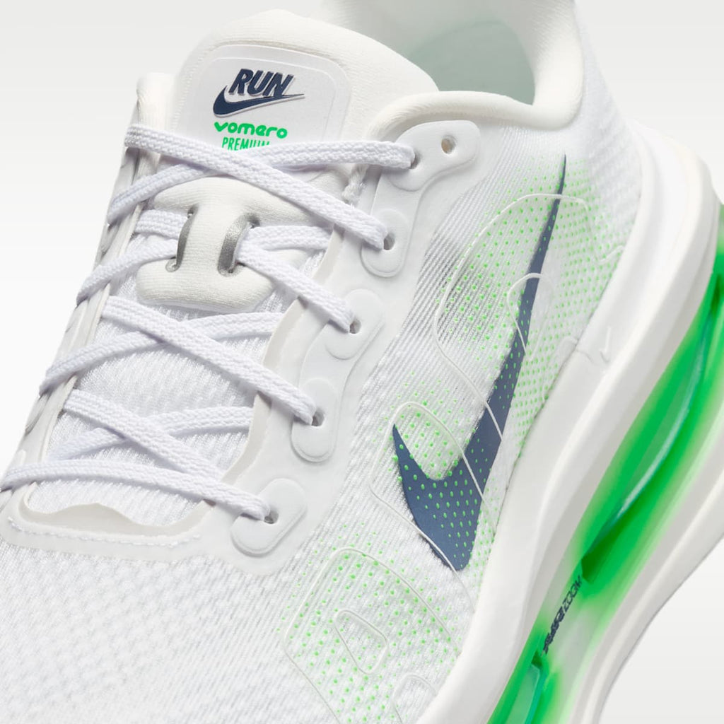 Nike Vomero Premium Men's Road Running Shoes - White/Green Spark/Summit White/Midnight Navy - Image 7