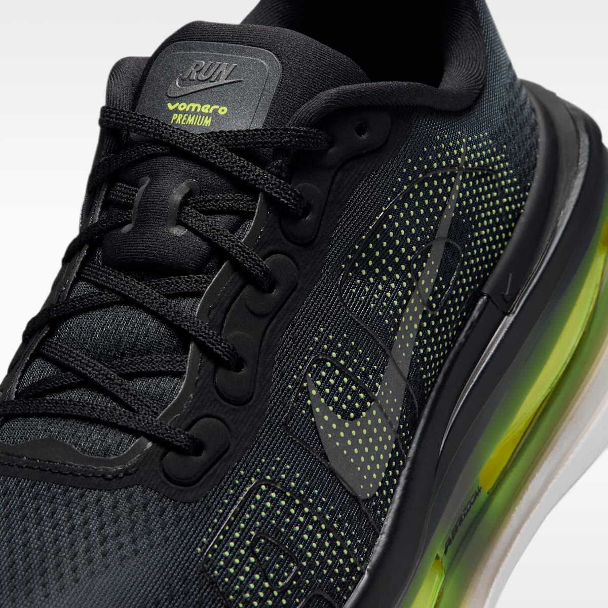 Nike Vomero Premium Men's Road Running Shoes - Black/Anthracite/Lemon Venom/Metallic Dark Grey - Image 7