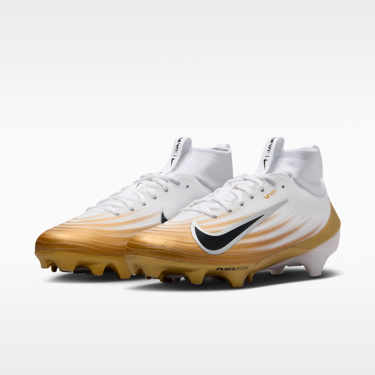Nike Vapor Pro 1 Football Cleats - White/Metallic Gold/Black - Image 5