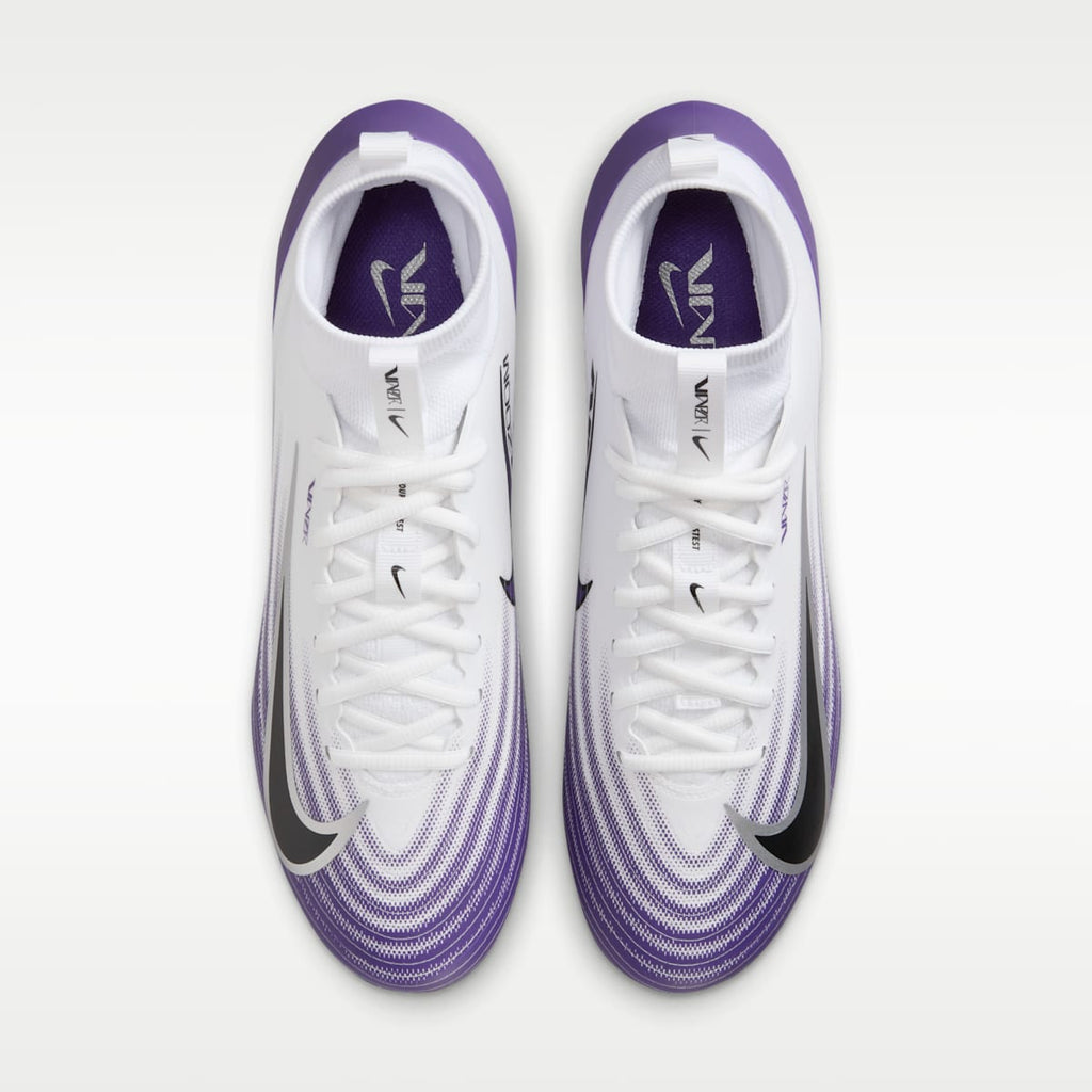 Nike Vapor Pro 1 Football Cleats - White/Court Purple/Metallic Silver/Black - Image 4
