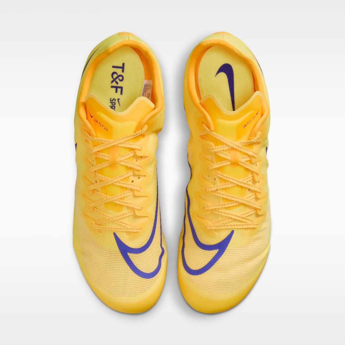 Women's Nike Zoom Ja Fly 4 Track & Field Sprinting Spikes - Citron Pulse/Volt Ice/University Gold/Indigo Burst