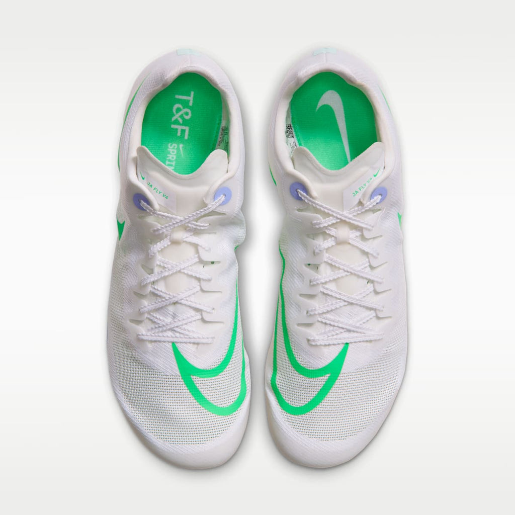 Women's Nike Zoom Ja Fly 4 Track & Field Sprinting Spikes - Summit White/Aluminum/Atomic Pink/Electro Green