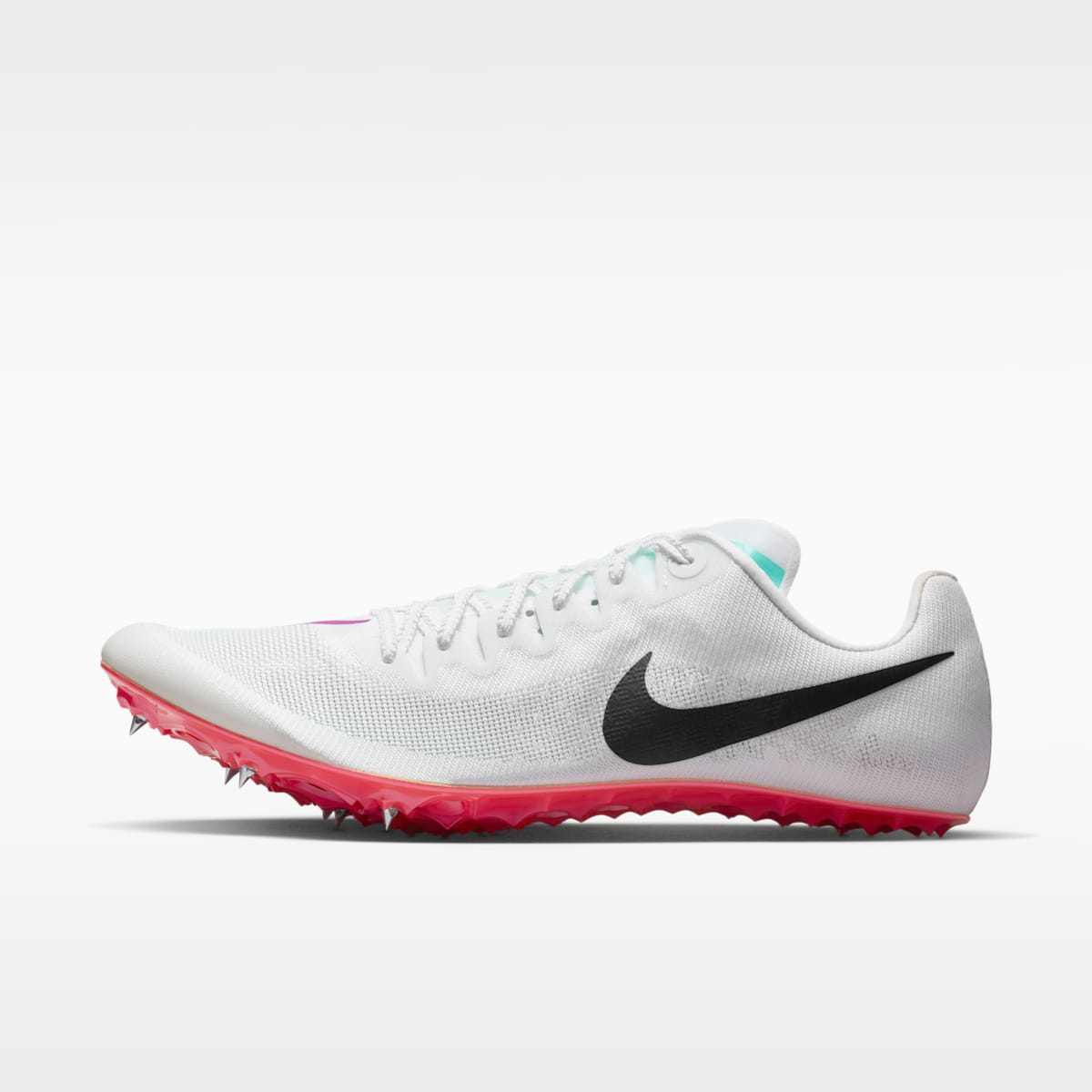 Women's Nike Zoom Ja Fly 4 Track & Field Sprinting Spikes - White/Bright Crimson/Hyper Violet/Obsidian