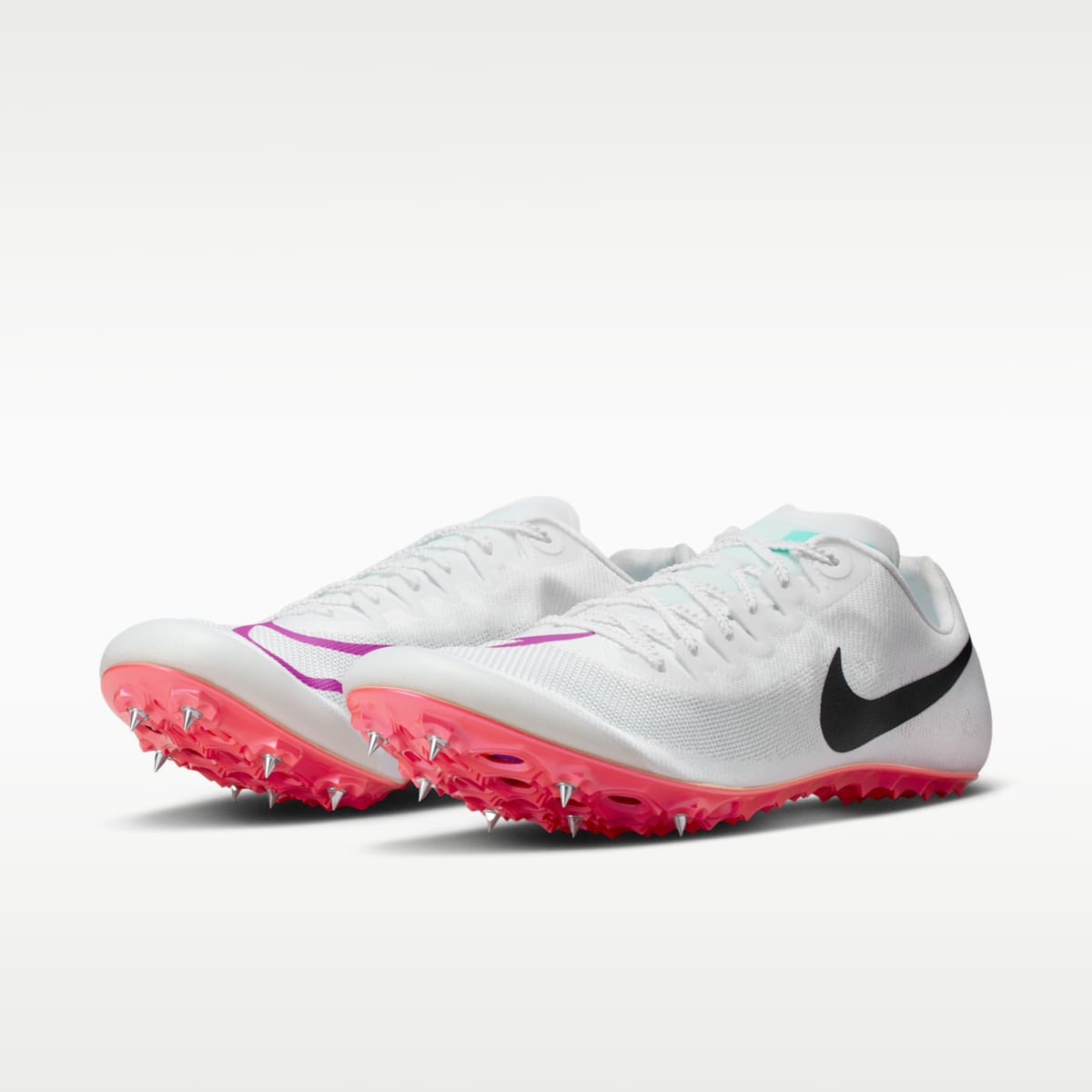 Nike Zoom Ja Fly 4 Track & Field Sprinting Spikes - White/Bright Crimson/Hyper Violet/Obsidian - Image 5