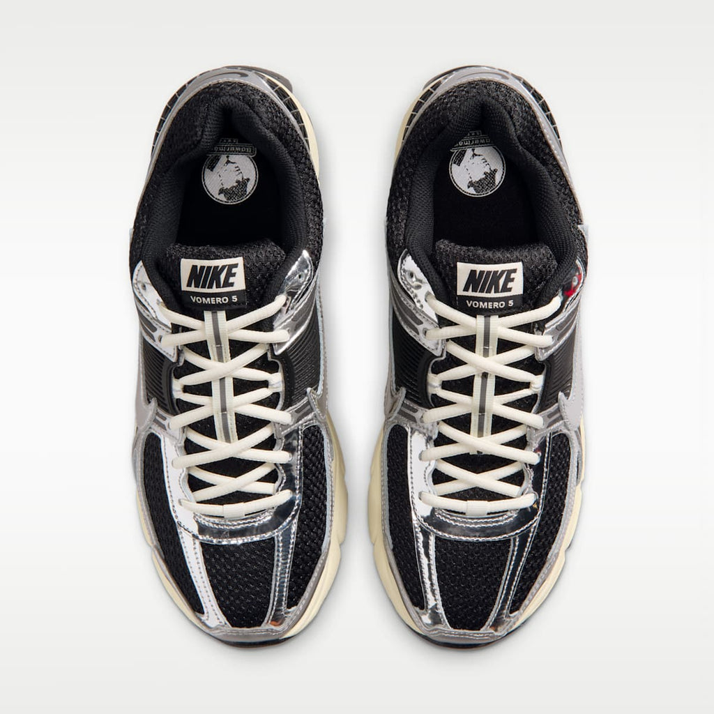 Nike Zoom Vomero 5 Men's Shoes - Black/Metallic Silver/Coconut Milk/Chrome - Image 4