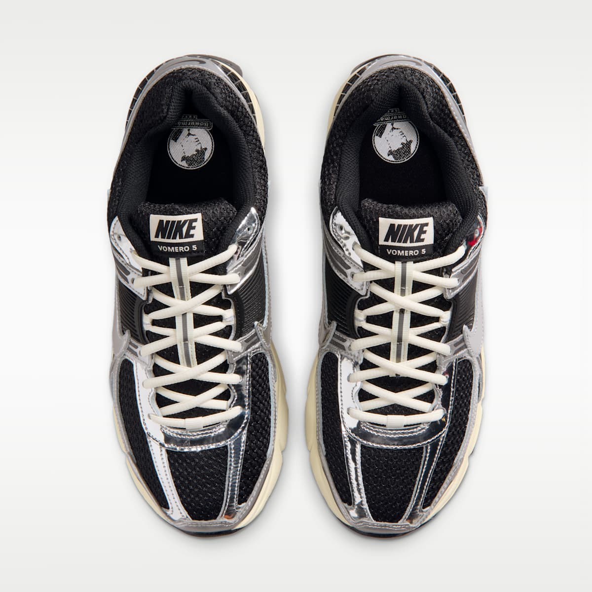 Nike Zoom Vomero 5 Men's Shoes - Black/Metallic Silver/Coconut Milk/Chrome - Image 4