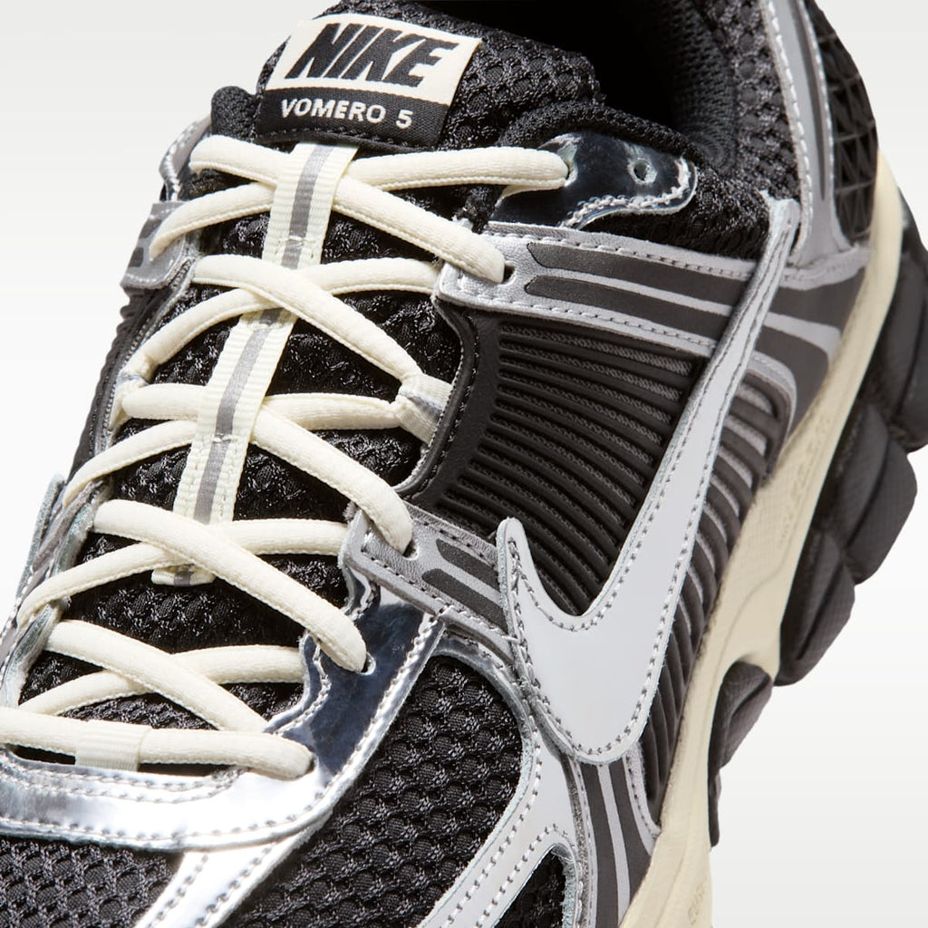 Nike Zoom Vomero 5 Men's Shoes - Black/Metallic Silver/Coconut Milk/Chrome - Image 7