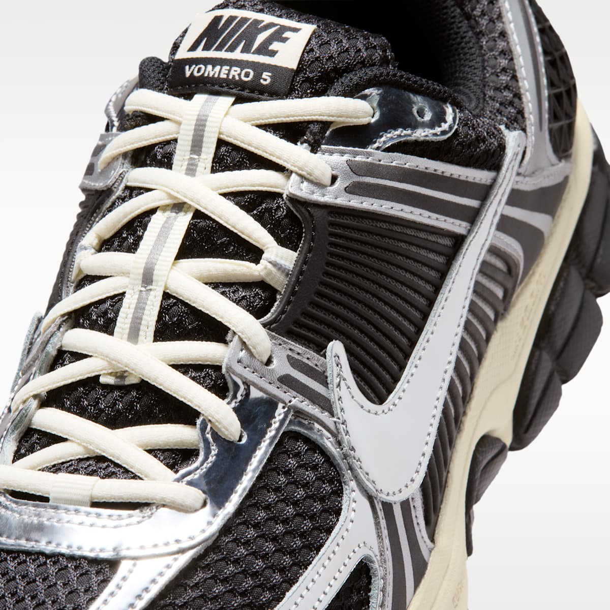 Nike Zoom Vomero 5 Men's Shoes - Black/Metallic Silver/Coconut Milk/Chrome - Image 7