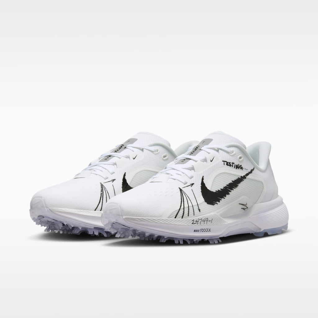 Women's Nike Pegasus 1 Golf Shoes - White/Summit White/Metallic Silver/Black