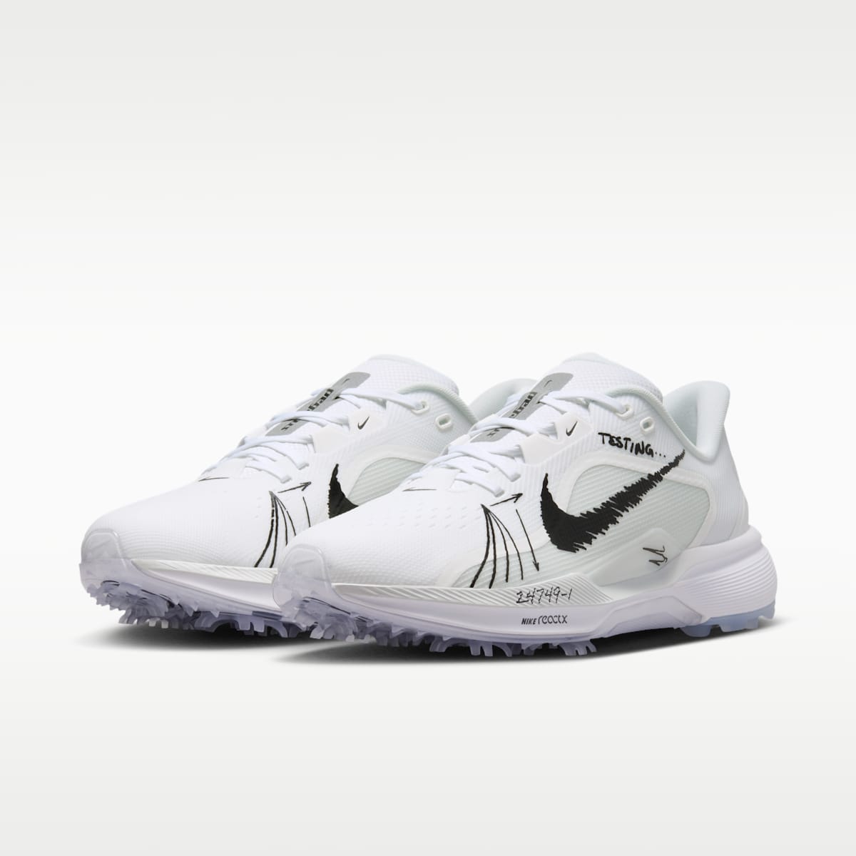 Women's Nike Pegasus 1 Golf Shoes - White/Summit White/Metallic Silver/Black