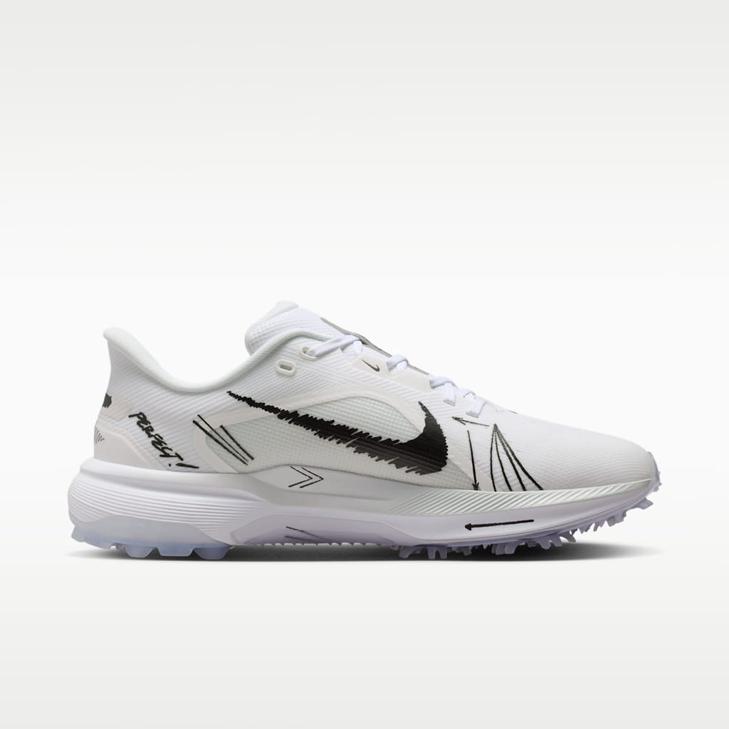 Nike Pegasus 1 Golf Shoes - White/Summit White/Metallic Silver/Black - Image 3