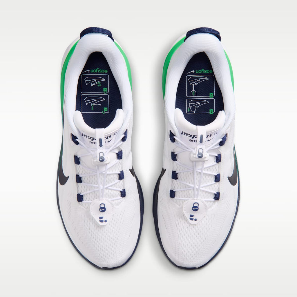 Nike Pegasus 42 EasyOn Men's Road Running Shoes - White/Green Spark/Midnight Navy - Image 4