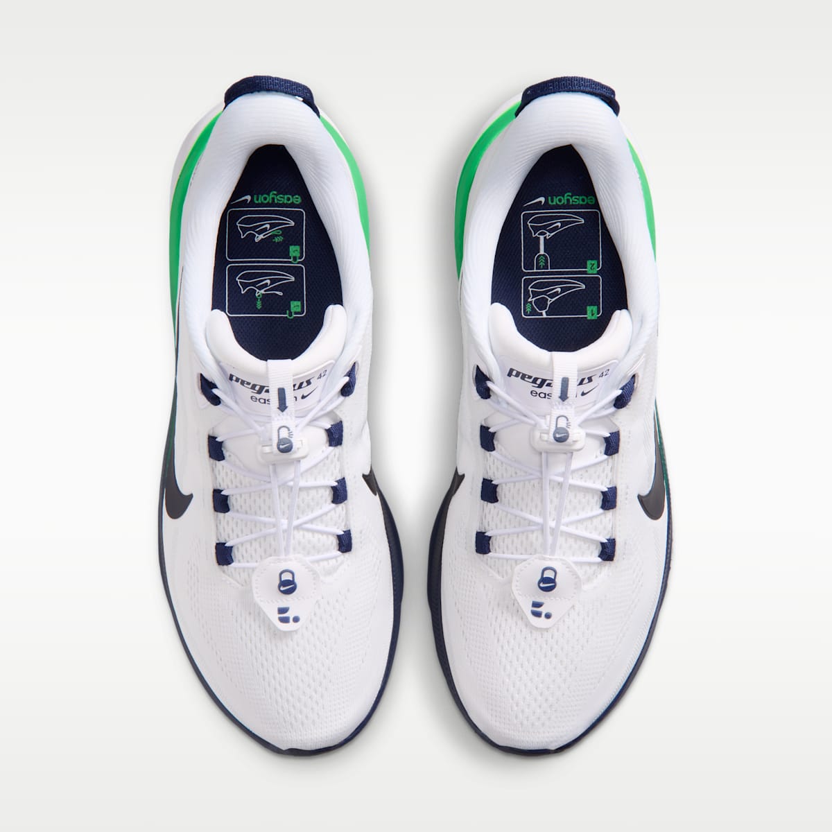 Nike Pegasus 42 EasyOn Men's Road Running Shoes - White/Green Spark/Midnight Navy - Image 4