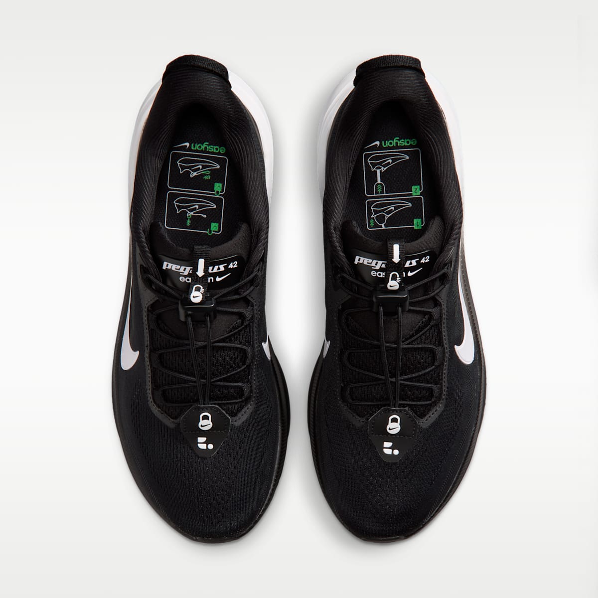 Nike Pegasus 42 EasyOn Men's Road Running Shoes - Black/Dark Smoke Grey/White - Image 4