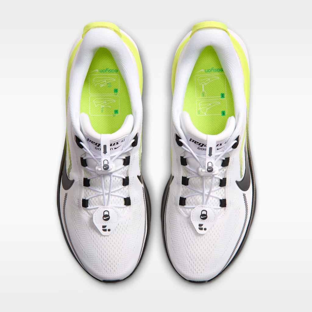 Nike Pegasus 42 EasyOn Men's Road Running Shoes - White/Lemon Venom/Black - Image 4