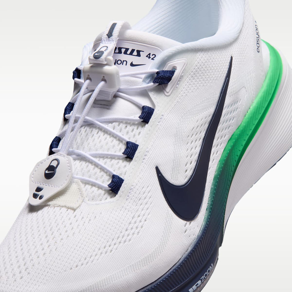 Nike Pegasus 42 EasyOn Men's Road Running Shoes - White/Green Spark/Midnight Navy - Image 7