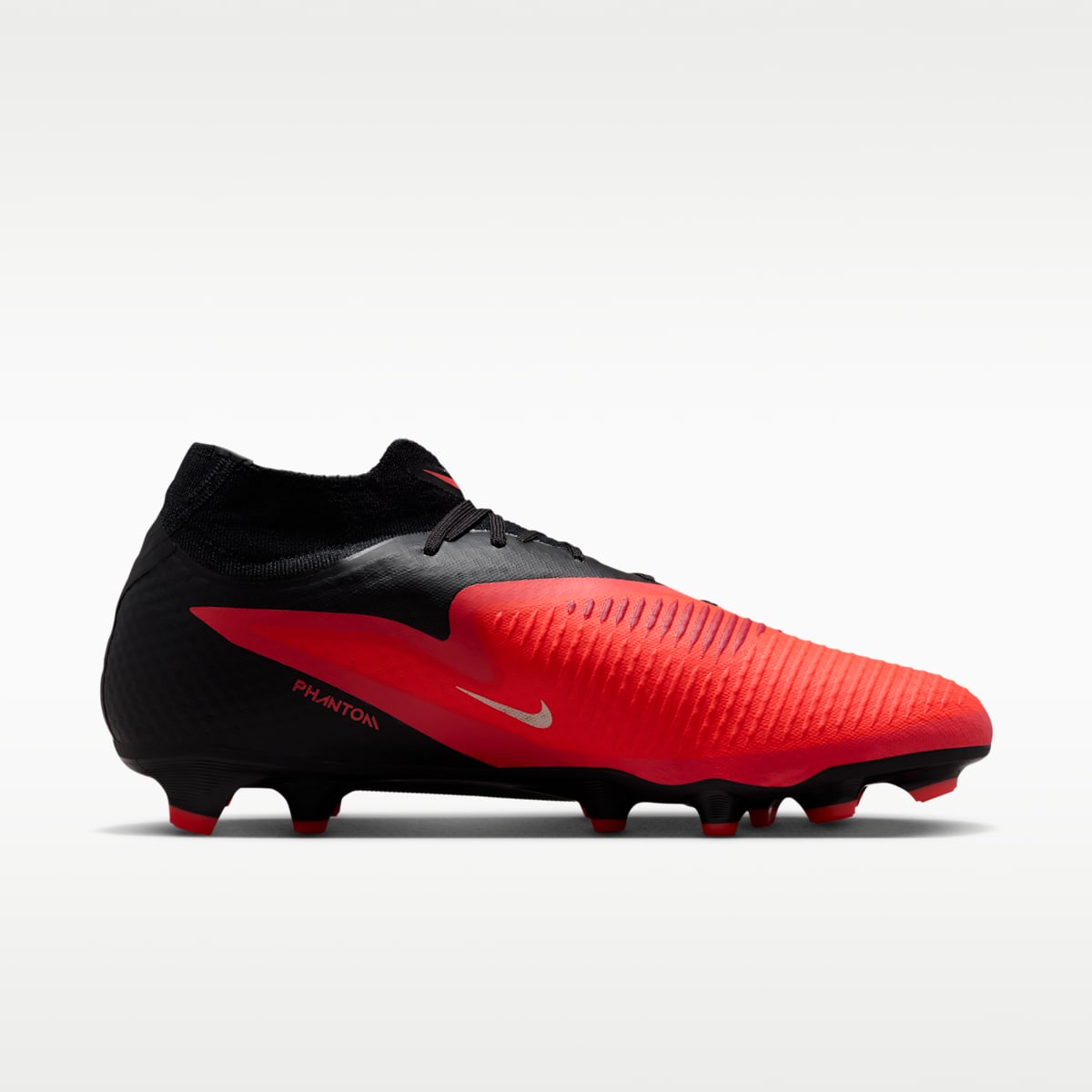 Nike Phantom 6 High Academy Multi-Ground Soccer Cleats - Bright Crimson/Black/Blur - Image 3