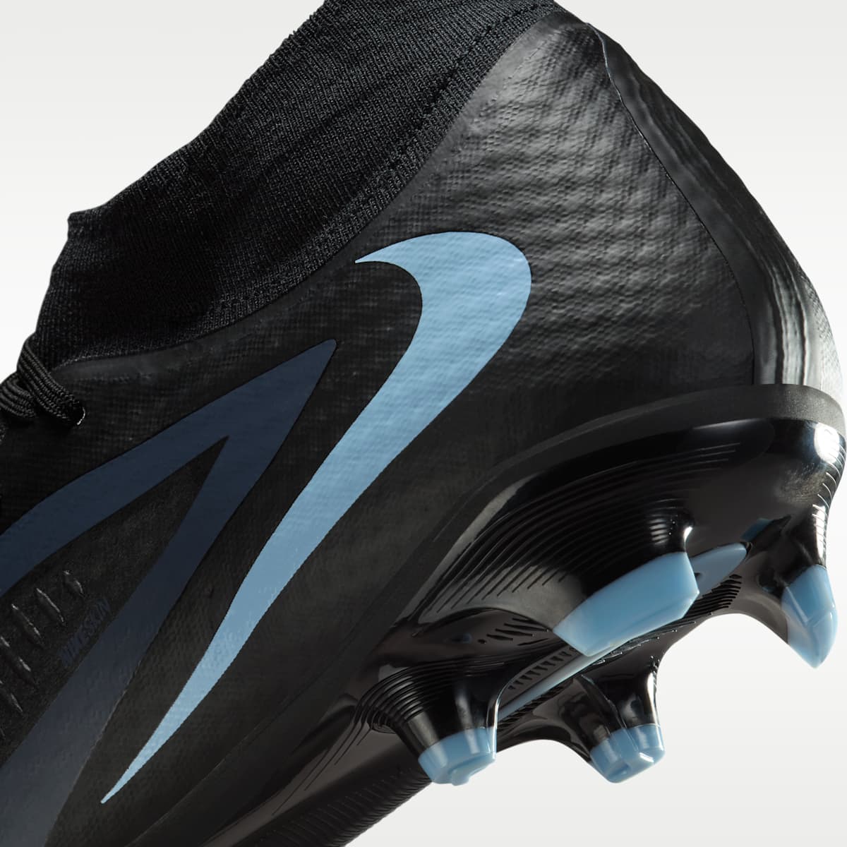 Nike Phantom 6 High Academy Multi-Ground Soccer Cleats - Black/Black - Image 9