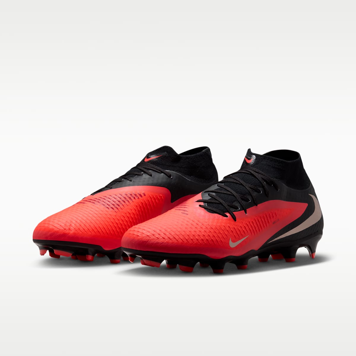 Nike Phantom 6 High Academy Multi-Ground Soccer Cleats - Bright Crimson/Black/Blur - Image 5