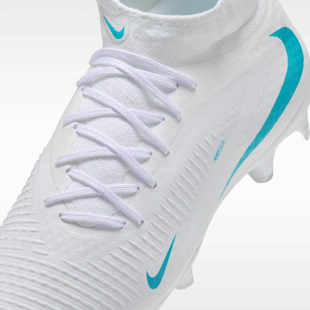 Nike Phantom 6 High Academy Multi-Ground Soccer Cleats - White/White/Dusty Cactus - Image 8