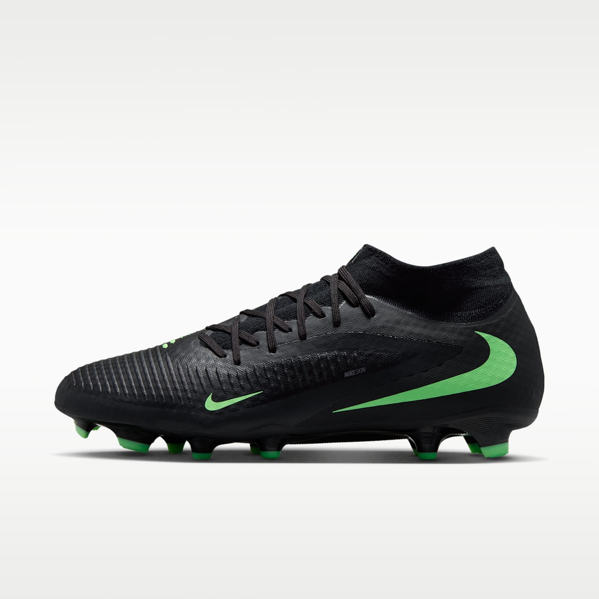 Women's Nike Phantom 6 High Academy Multi-Ground Soccer Cleats - Black/Black/Illusion Green