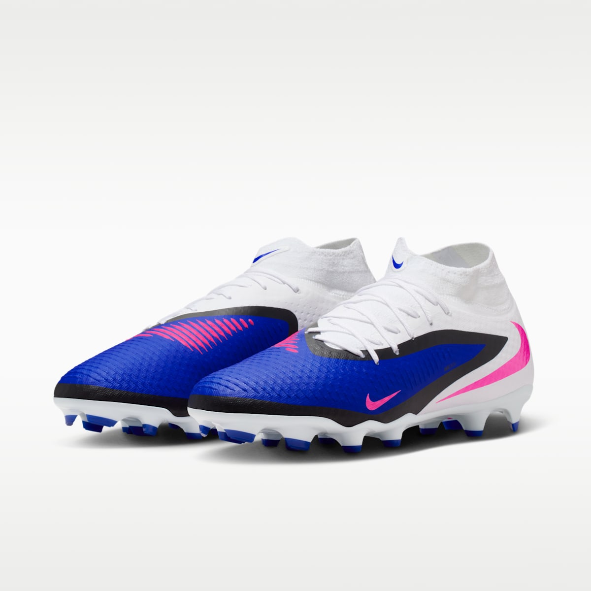 Nike Phantom 6 High Academy Multi-Ground Soccer Cleats - Racer Blue/White/Pink Blast - Image 5