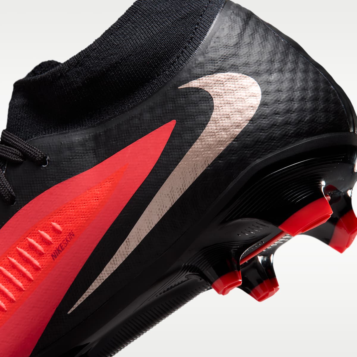 Nike Phantom 6 High Academy Multi-Ground Soccer Cleats - Bright Crimson/Black/Blur - Image 9