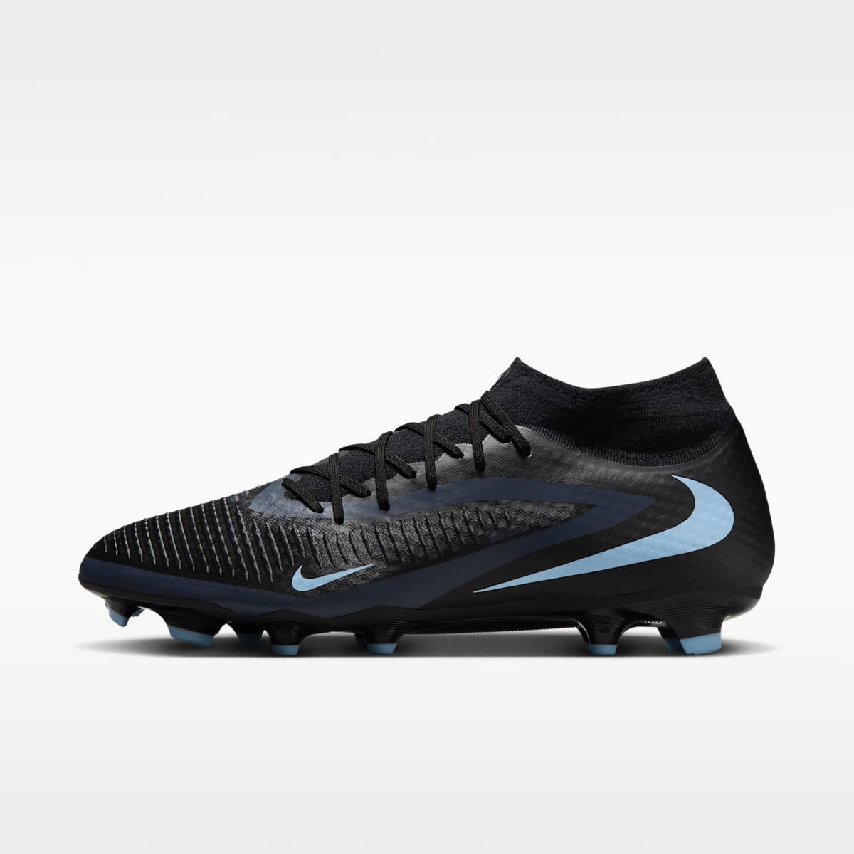 Nike Phantom 6 High Academy Multi-Ground Soccer Cleats - Black/Black - Image 1
