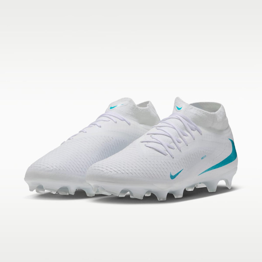 Nike Phantom 6 High Academy Multi-Ground Soccer Cleats - White/White/Dusty Cactus - Image 5