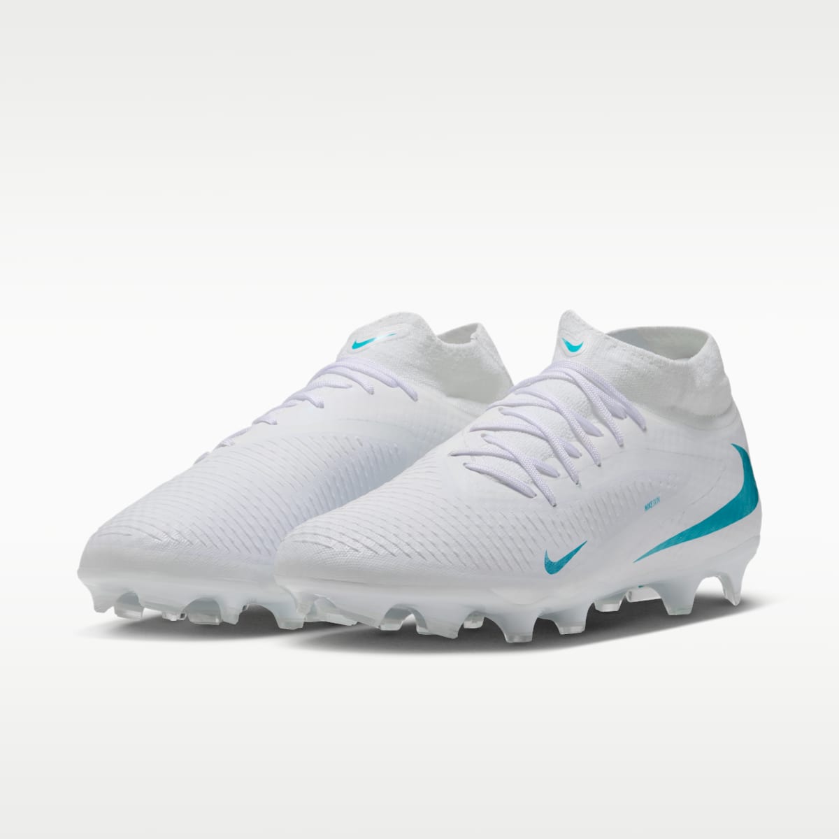 Nike Phantom 6 High Academy Multi-Ground Soccer Cleats - White/White/Dusty Cactus - Image 5