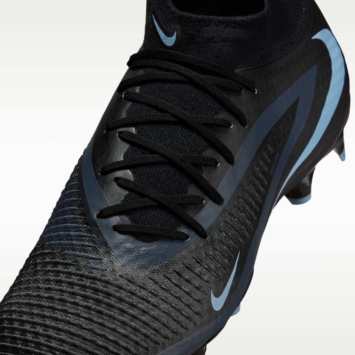 Nike Phantom 6 High Academy Multi-Ground Soccer Cleats - Black/Black - Image 8