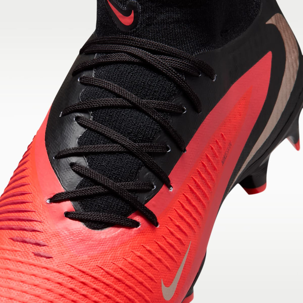 Nike Phantom 6 High Academy Multi-Ground Soccer Cleats - Bright Crimson/Black/Blur - Image 8