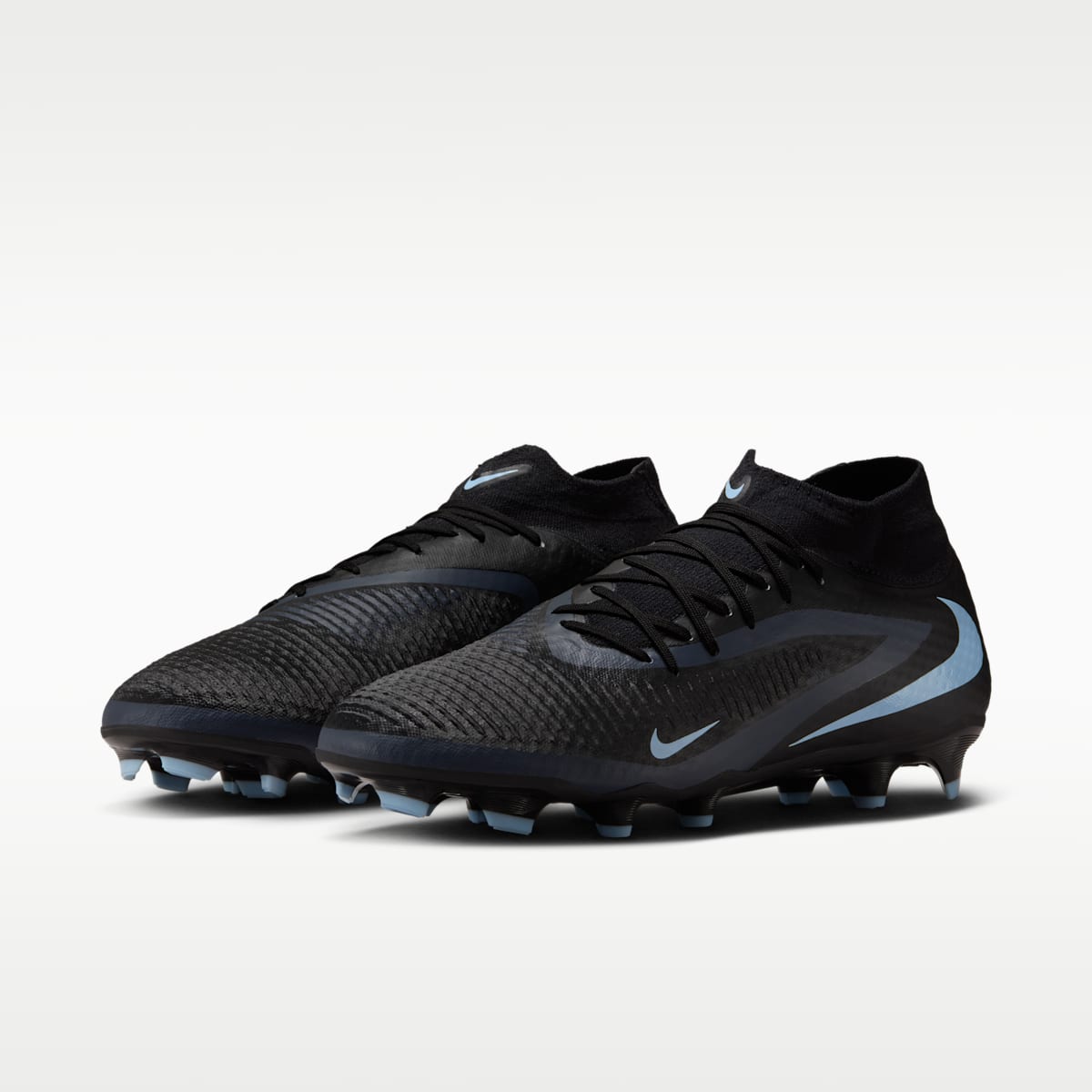 Nike Phantom 6 High Academy Multi-Ground Soccer Cleats - Black/Black - Image 5