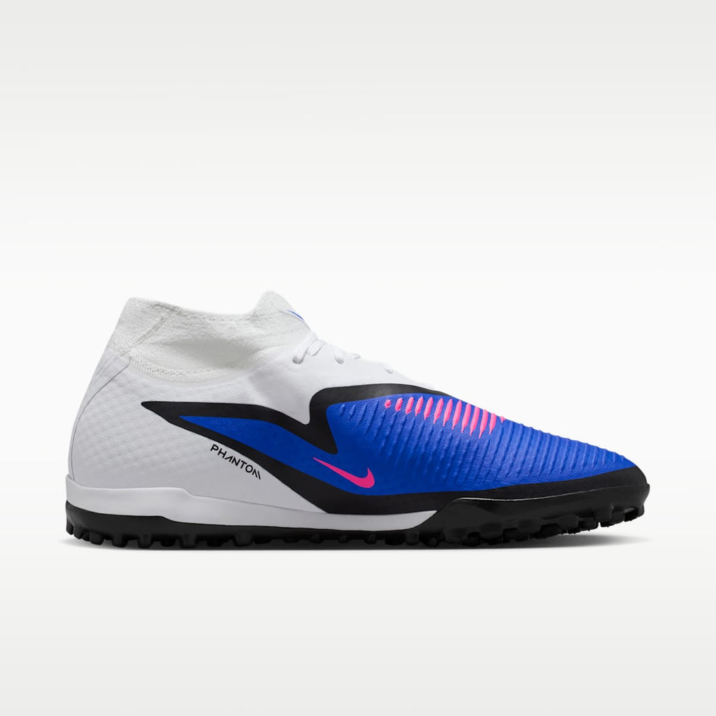 Nike Phantom 6 High Academy Turf Soccer Shoes - Racer Blue/White/Pink Blast - Image 3